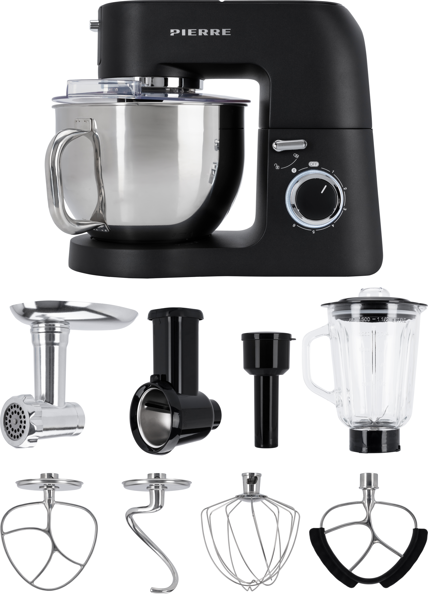 Pierre All-round Stand Mixer SM9000 Matte Black